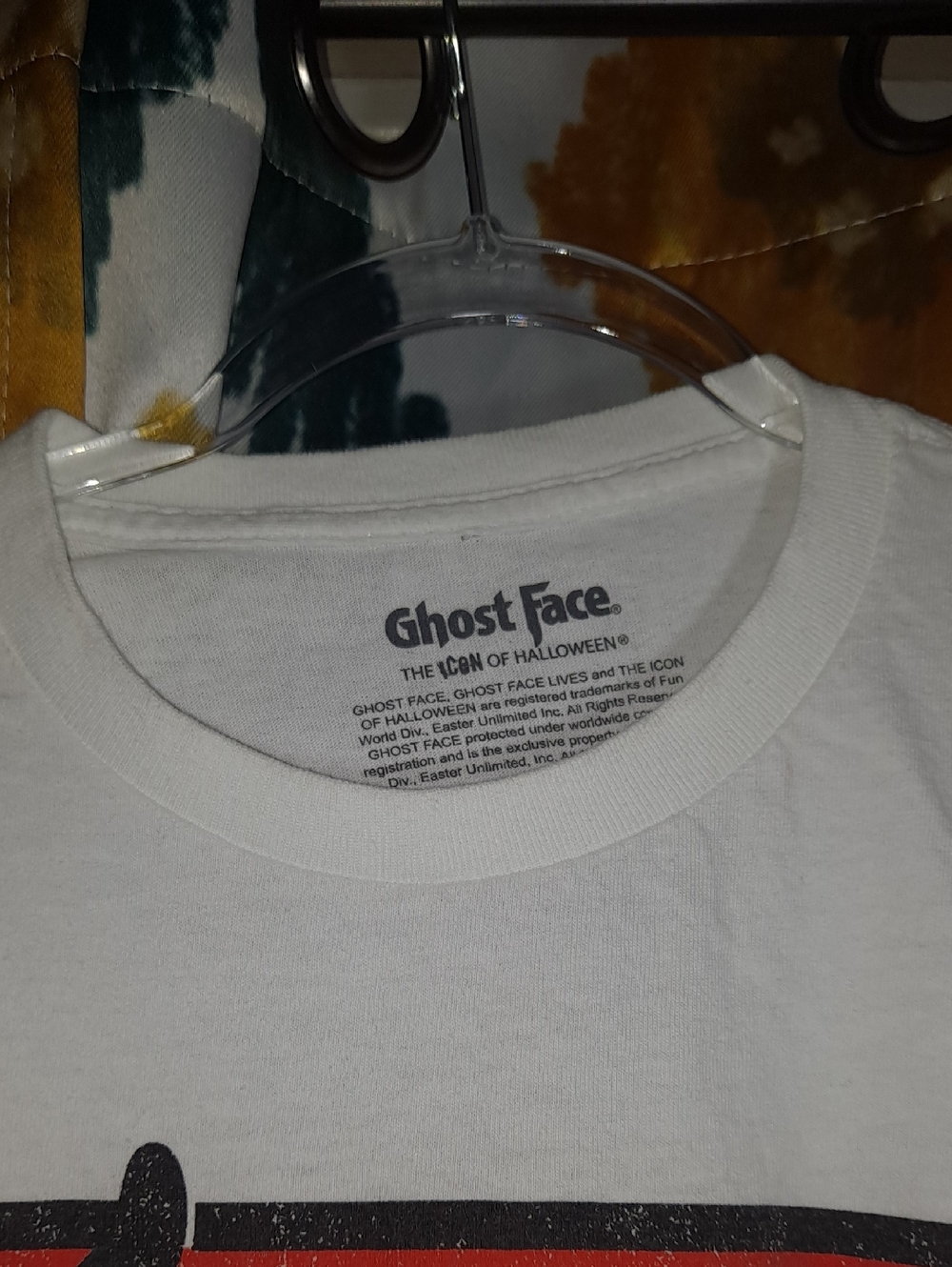 Ghost Face 'Call Me' Graphic Tee - White with Black & Red Print - Picture 7 of 10